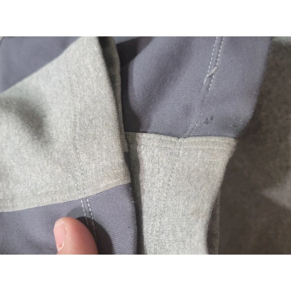 The North Face Mens XL Heather Grey Full Zip Hooded Fleece Jacket Thumbholes